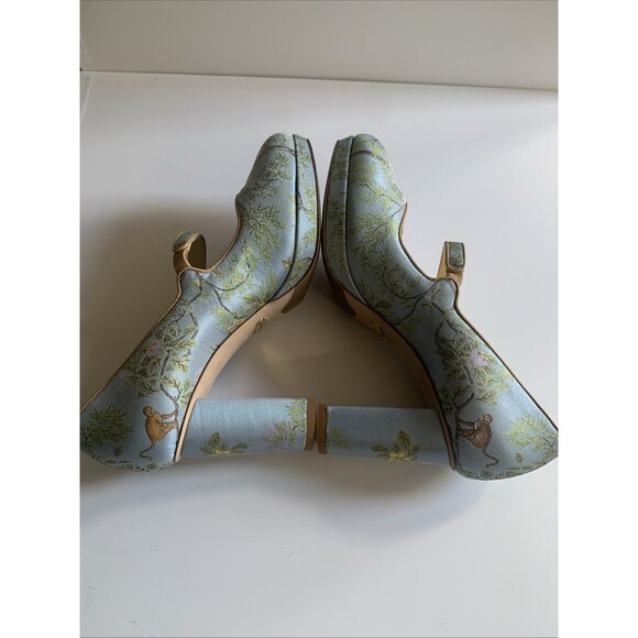 Sarah Flint X Gracie Perfect Mary Jane Platform 85 Pump Jacquard Tropics 39(8.5) - Picture 9 of 16